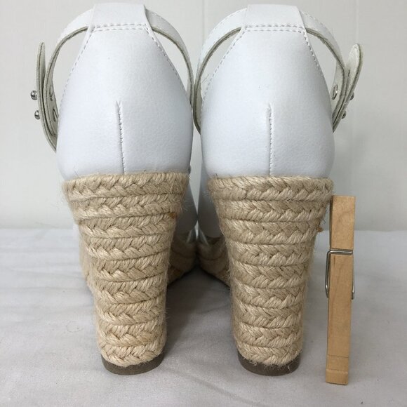 Nautica White Wedge Espadrille Open Toe Heel Sandal Size 8.5 GREAT Condition - Picture 4 of 8